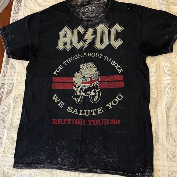 Shirts | Mens Black Distressed Acdc Tshirt Size M | Poshmark